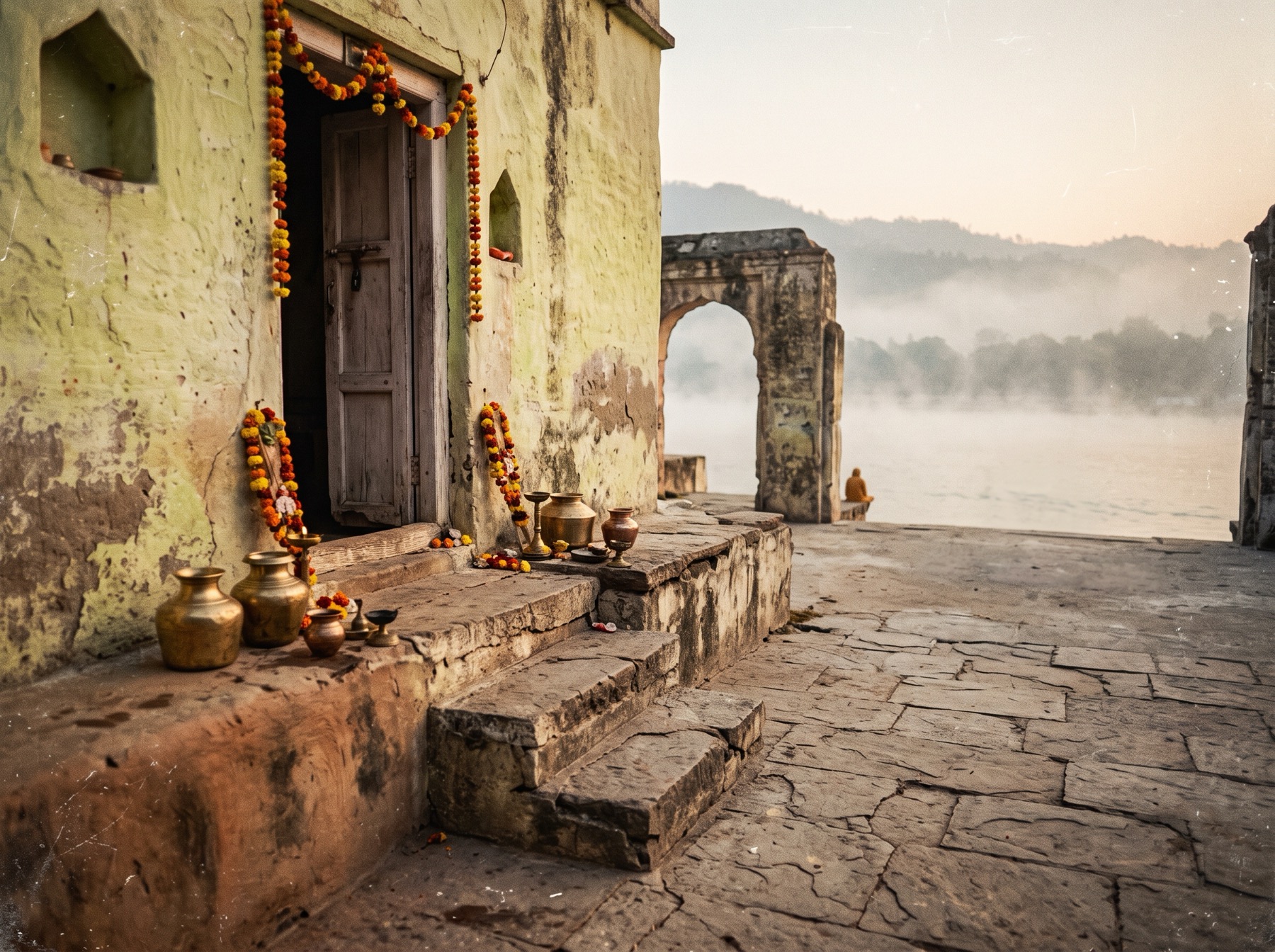 Ashram courtyard, Rishikesh
